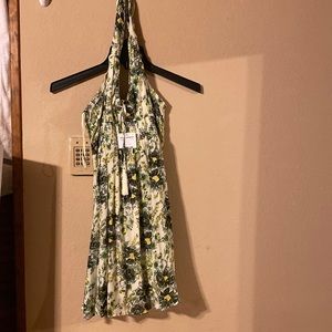 Free people - ashore floral - racer back mini dress - ivory green yellow